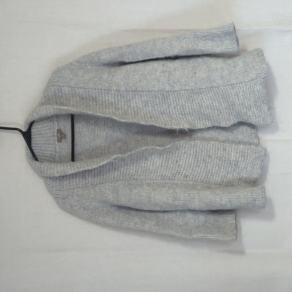 J Jill Grey Blue Alpaca Blend Open Cardigan Size Medium Petite - Picture 1 of 5